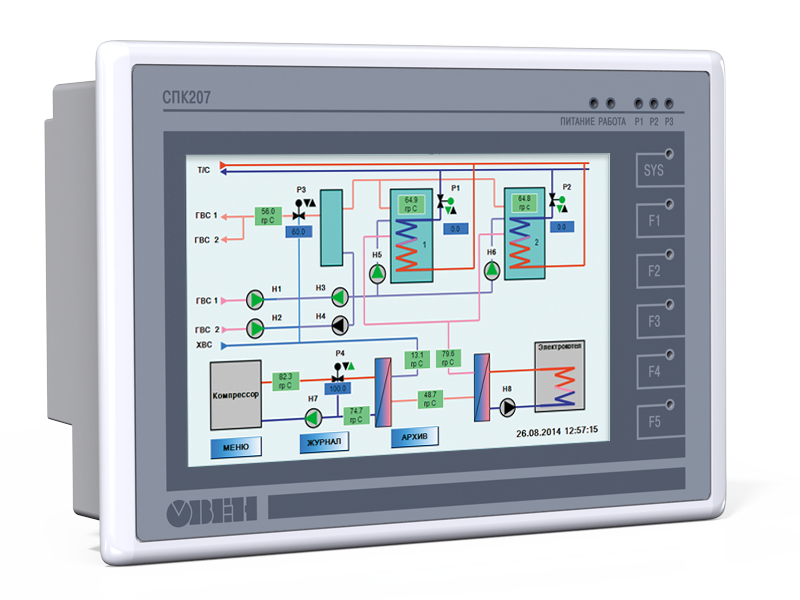 СПК207 контроллер с сенсорным экраном 7” для распределенных систем