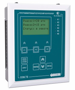 ПЛК73 программируемый контроллер для локальных систем с экраном в щитовом корпусе