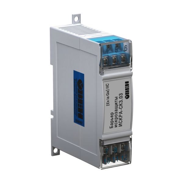 ИСКРА-ТС.03 Одноканальный пассивный барьер для термосопротивлений типа ТСМ/ТСП Маркировка: Ex ia Ga IIС с установкой на DIN-рейку