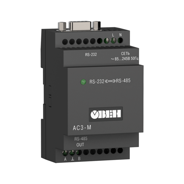 АС3-М преобразователь интерфейсов RS-232 <-> RS-485 с гальванической изоляцией