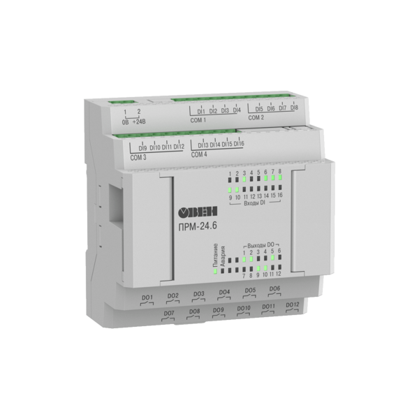 ПРМ-6 модуль расширения на 16 дискретных входов и 12 дискретных выходов