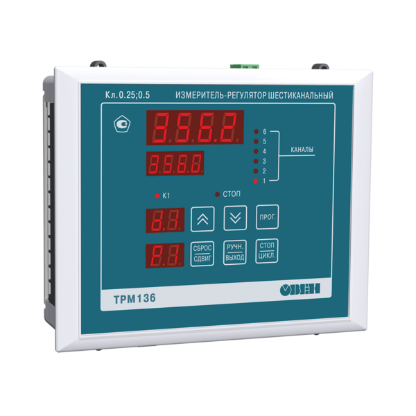 ТРМ136 шестиканальный регулятор с двухпозиционным управлением и RS-485
