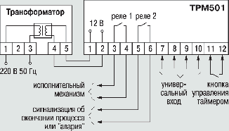 Общая схема подключения ТРМ501